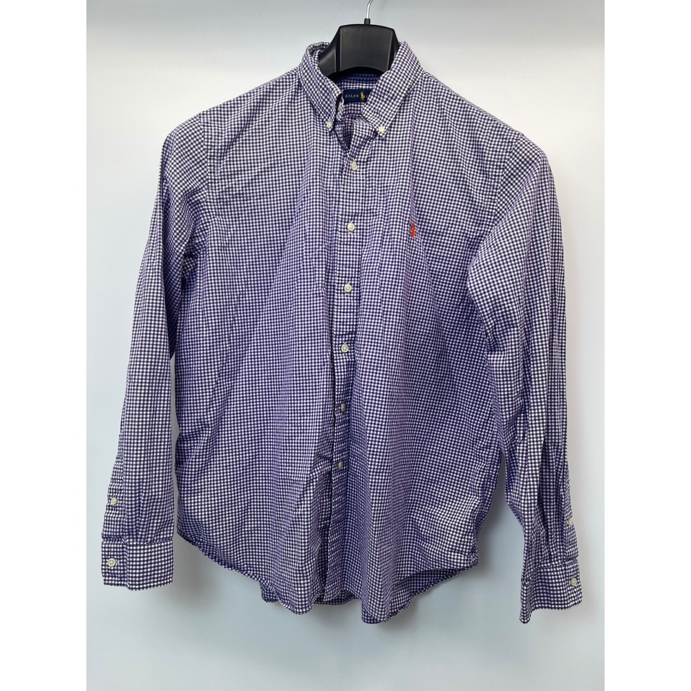 Ralph Lauren Gingham Shirt Mens XL Purple Check Long Sleeve Button Down